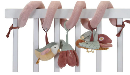 332 - Passeggino Lettino Box Spirale Gioco Sensoriale Multi-Attività da Appendere Rosa