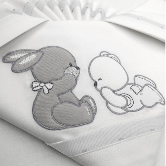 287 - lenzuolo letto p.pallina grigio