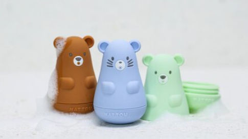 331 - Nattou Set de 3 jouet de bain silicone Bleu