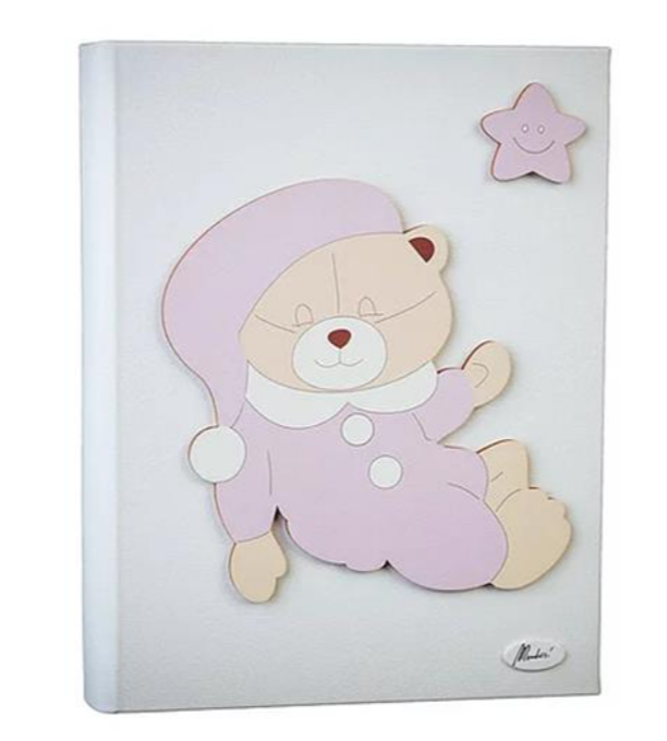 337 - ALBUM NASCITA 24X30 ORSO ROSA MENDOZZI