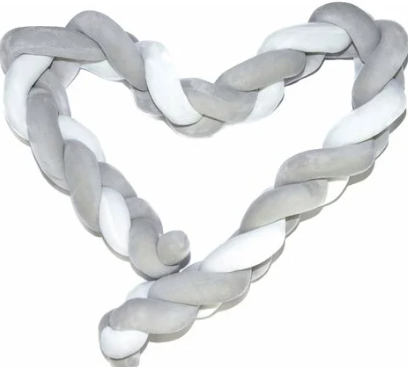 340 - treccia bianco grigio