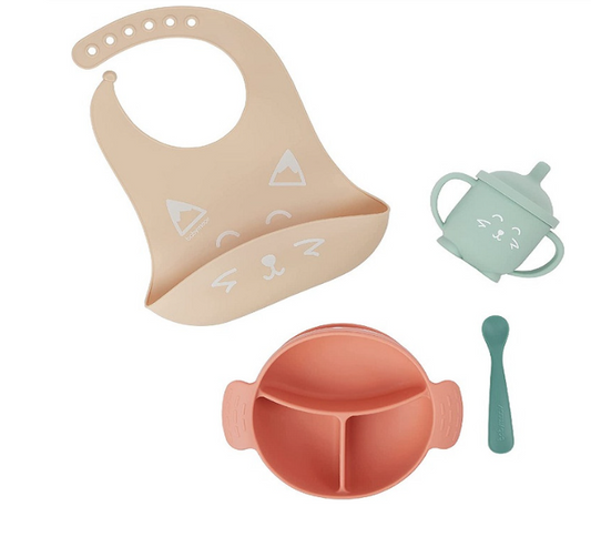 478 - set pappa silicone 4 pz baby moov pesca