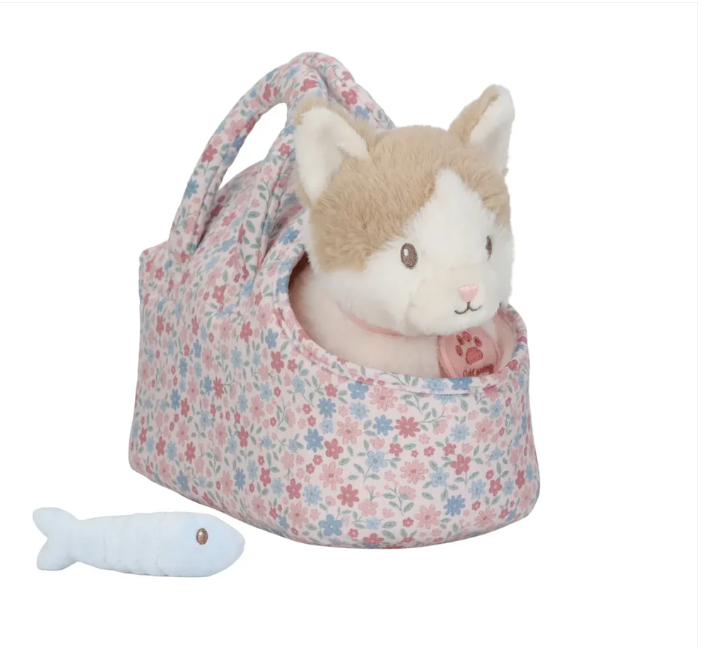 Peluche Gatto Marley con Trasportino - Little Dutch