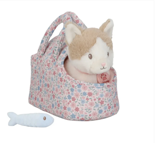 Peluche Gatto Marley con Trasportino - Little Dutch