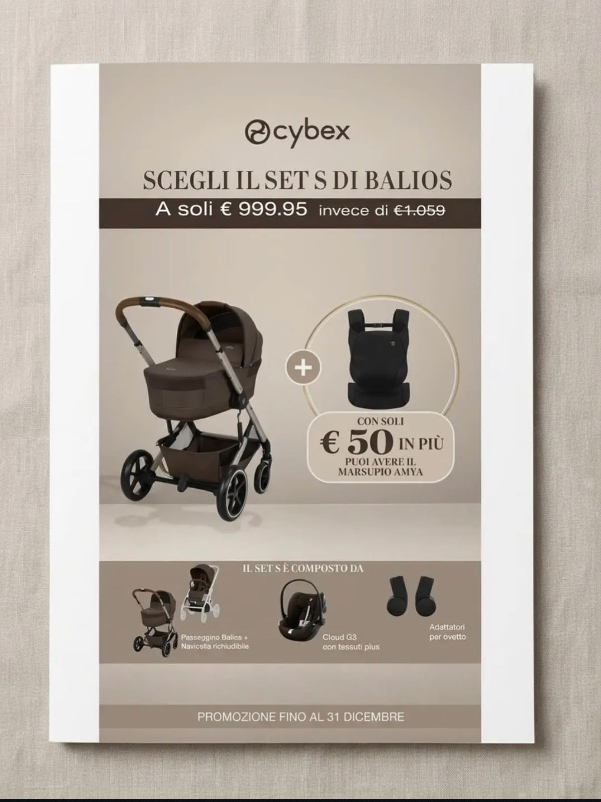 BLACK FRIDAY Set balios S Lux + Marsupio Amya