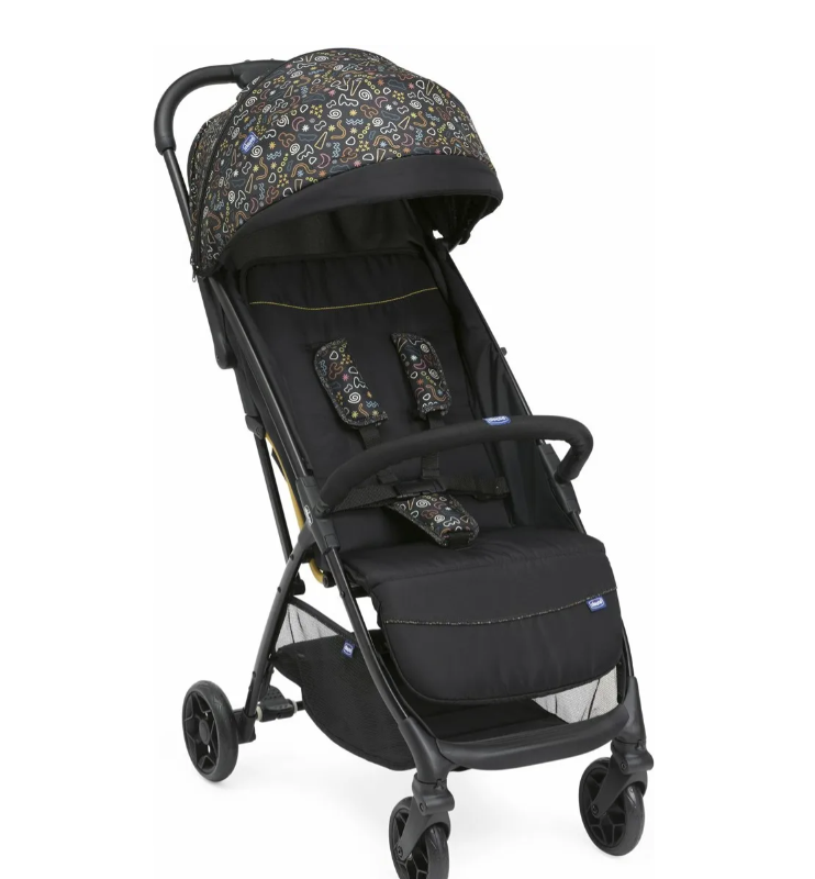 Chicco GLEE - Passeggino Ultraleggero Pieghevole da 0-4 Anni 0-22 Kg Schienale e Poggiapiedi Regolabili colore Nero