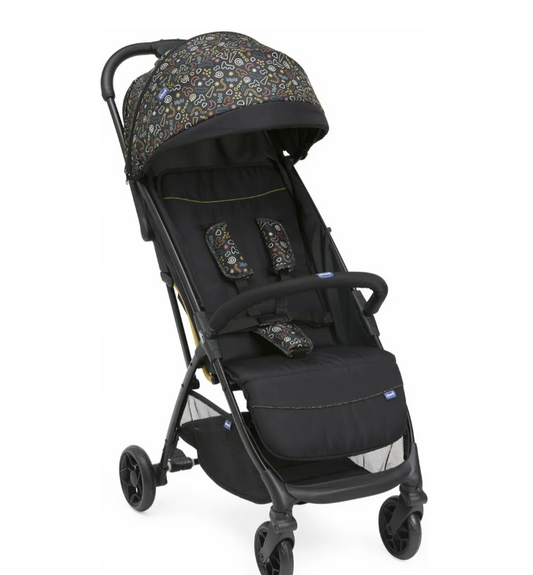 Chicco GLEE - Passeggino Ultraleggero Pieghevole da 0-4 Anni 0-22 Kg Schienale e Poggiapiedi Regolabili colore Nero