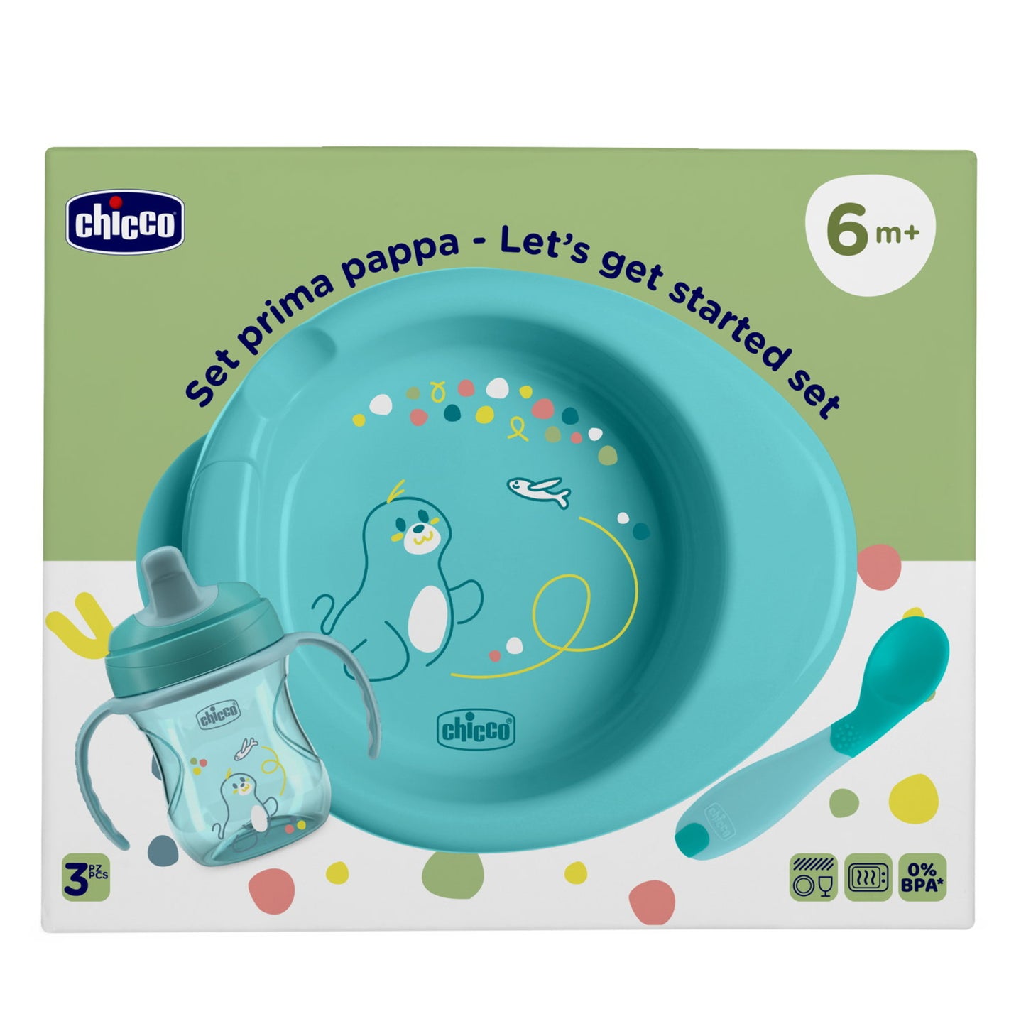 488 Set Pappa Chicco Easy Meal 6m+ azzurro
