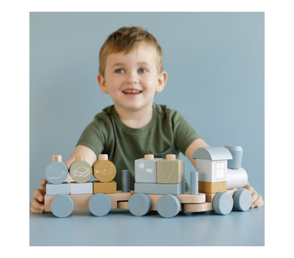 334 gioco little dutch trenino in legno azzurro